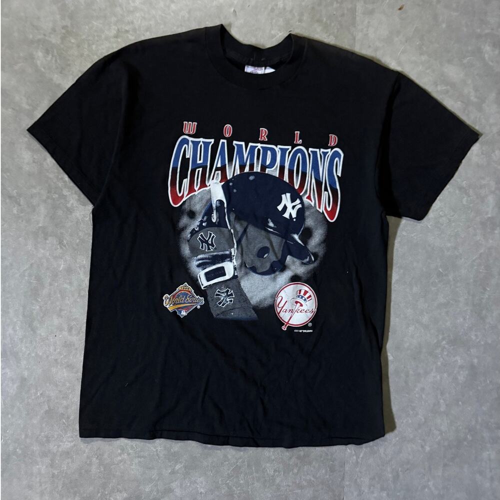 90's Vintage Yankees World Series Black T-Shirt -L